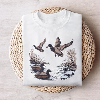 Vintage Duck PNG Alt 2, Mallard Duck Clipart - 300 DPI Design for T-Shirt