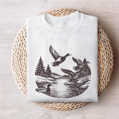 Vintage Duck PNG, Mallard Duck Clipart - 300 DPI Design for T-Shirt