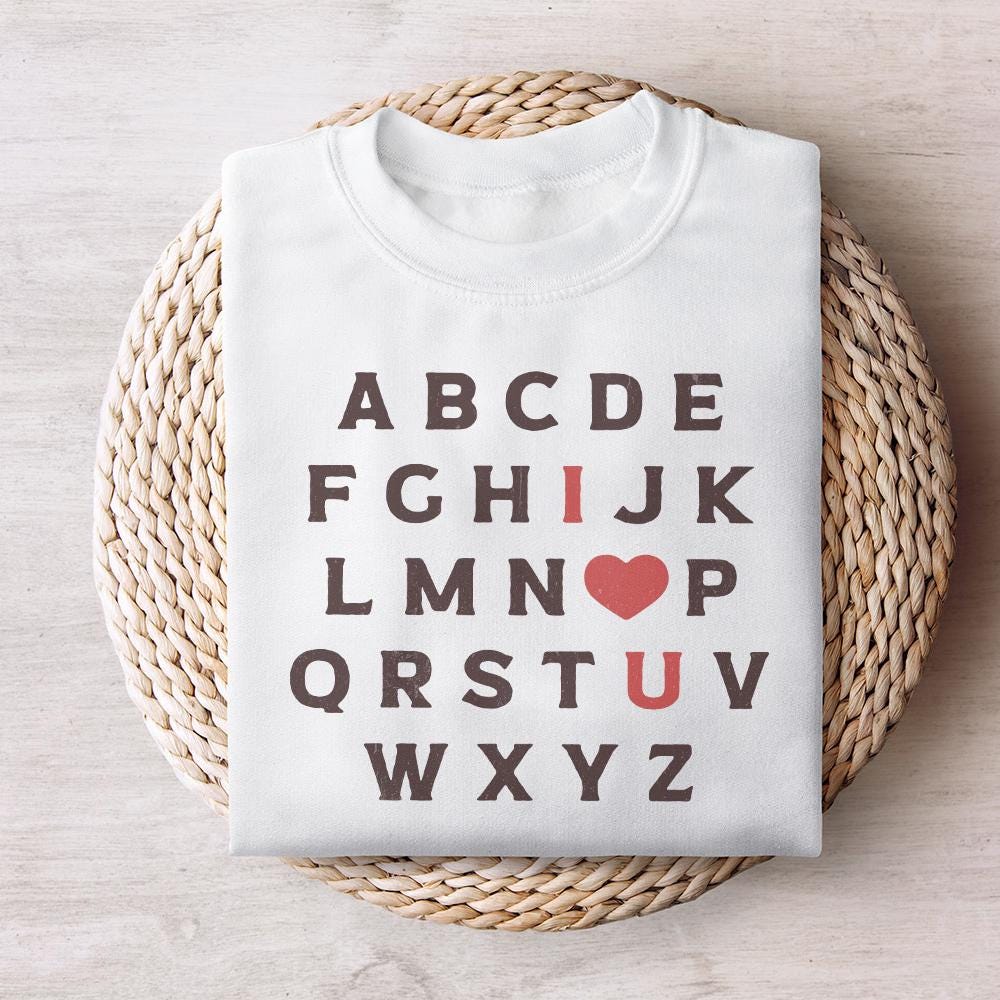 ABC I Love You PNG, Valentines Day png - 300 DPI Design for T-Shirt