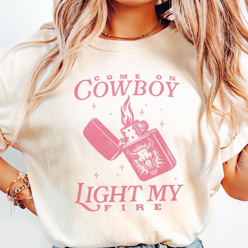 Cowboy Light My Fire Valentine's, Western PNG Designs - 300 DPI Design