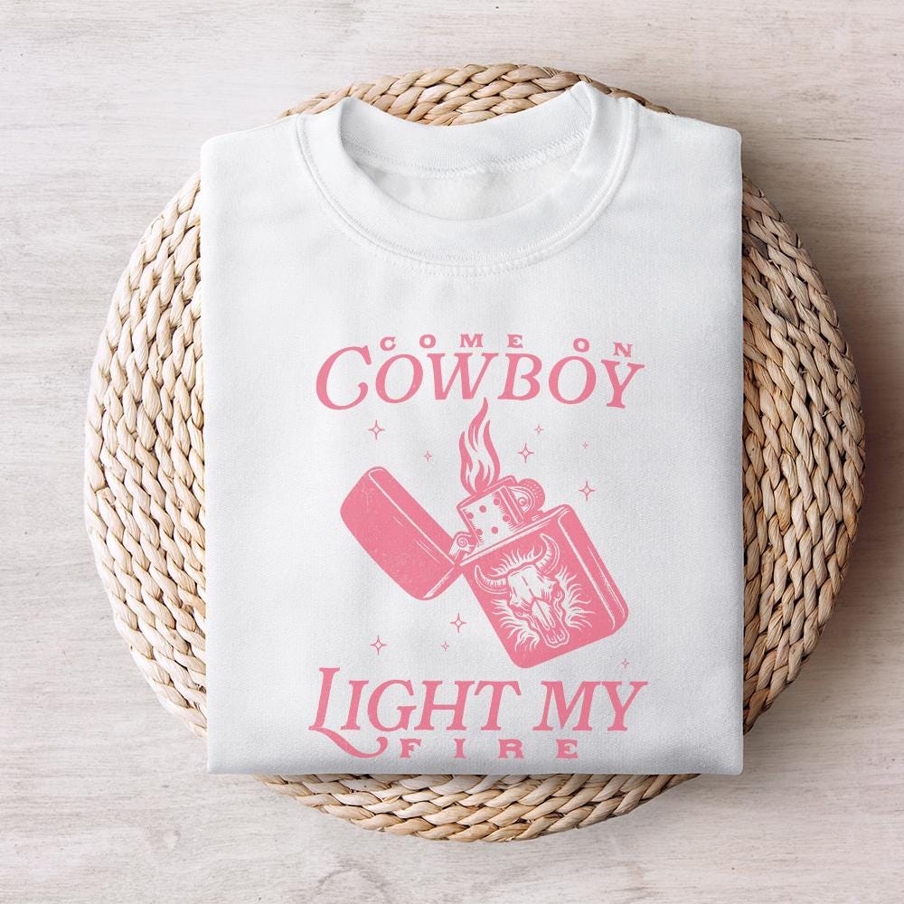 Cowboy Light My Fire Valentine's, Western PNG Designs - 300 DPI Design