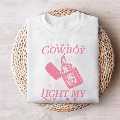 Cowboy Light My Fire Valentine's, Western PNG Designs - 300 DPI Design