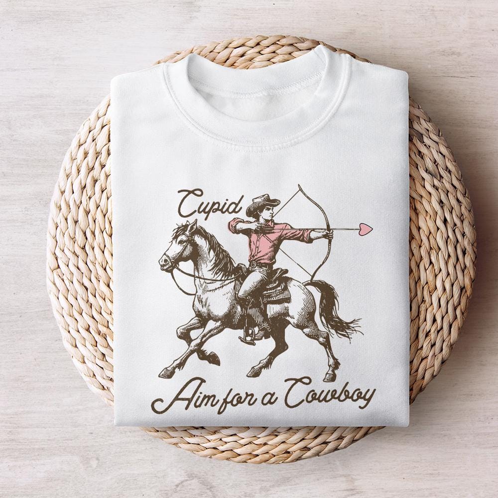 Cupid Aim for a Cowboy PNG Alt 2, Digital Download - 300 DPI Design for