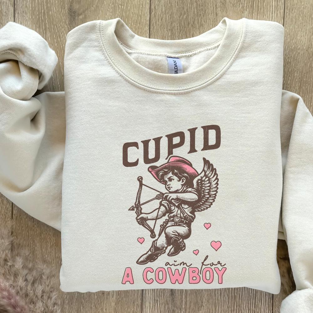 Cupid Aim for a Cowboy PNG, Digital Download - 300 DPI Design for T-Shirt