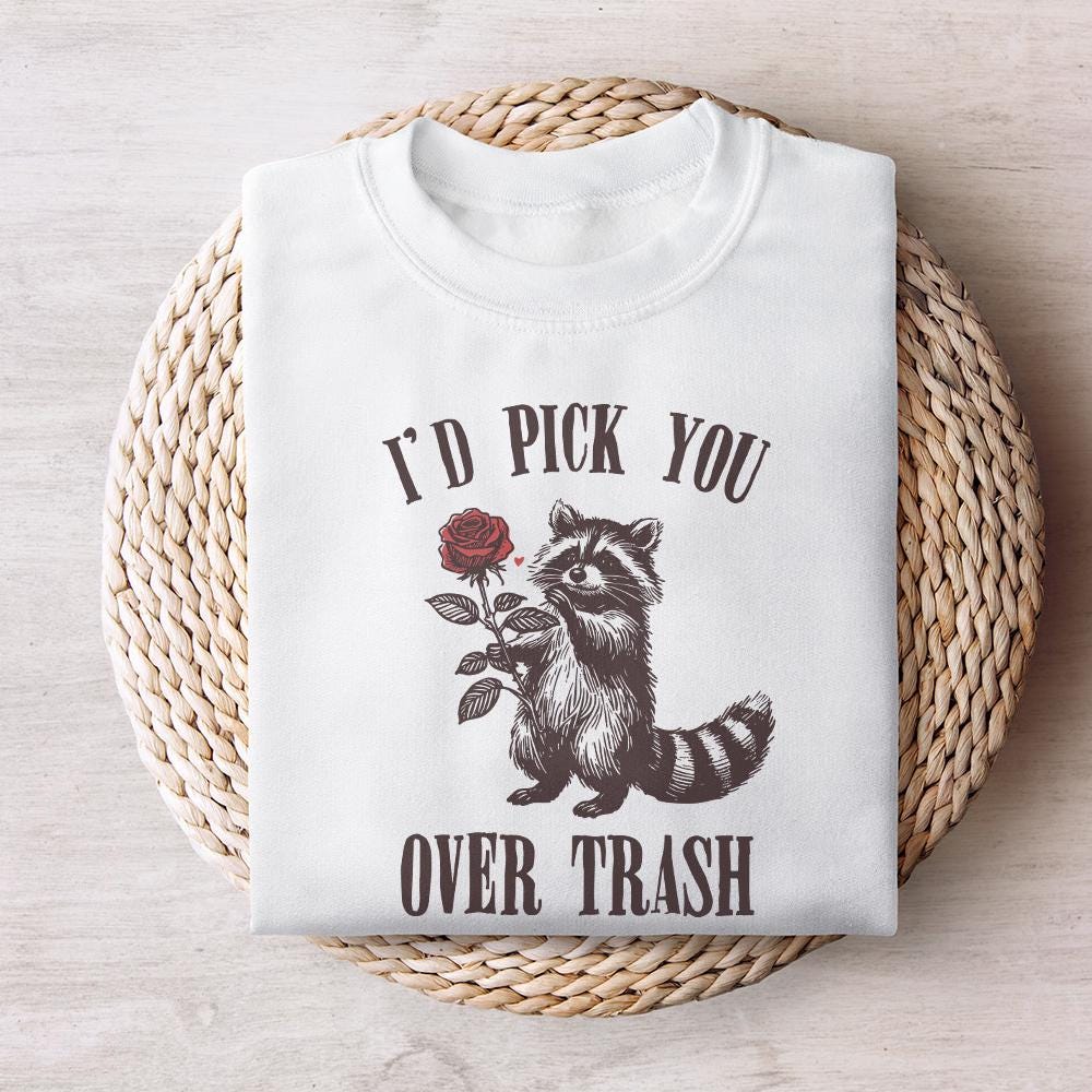 Funny Raccoon Valentines PNG Alt 2, Sarcastic Valentines - 300 DPI Design
