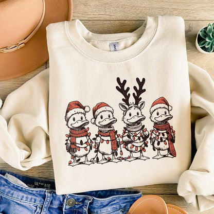 Funny Duck Christmas PNG Alt 2, Santa Ducks Christmas Light PNG - 300 DPI