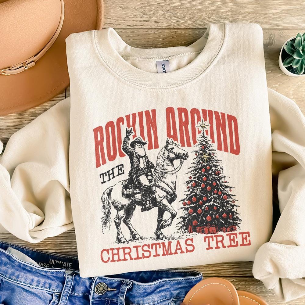 Rockin Around the Christmas Tree PNG, Instant Download - 300 DPI Design