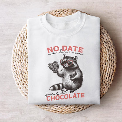 No Date Just Chocolate PNG, Raccoon Valentine Sublimation - 300 DPI