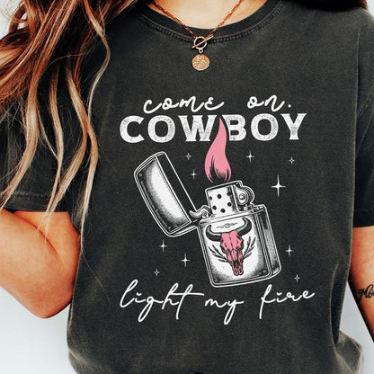 Cowboy Light My Fire Valentine's Alt 2, Western PNG Designs - 300 DPI