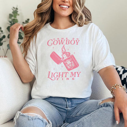 Cowboy Light My Fire Valentine's, Western PNG Designs - 300 DPI Design