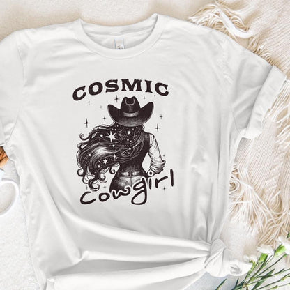 Retro Cosmic Cowgirl PNG Alt 2, Starry Night Space Cowgirl - 300 DPI