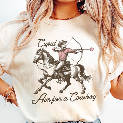 Cupid Aim for a Cowboy PNG Alt 2, Digital Download - 300 DPI Design for