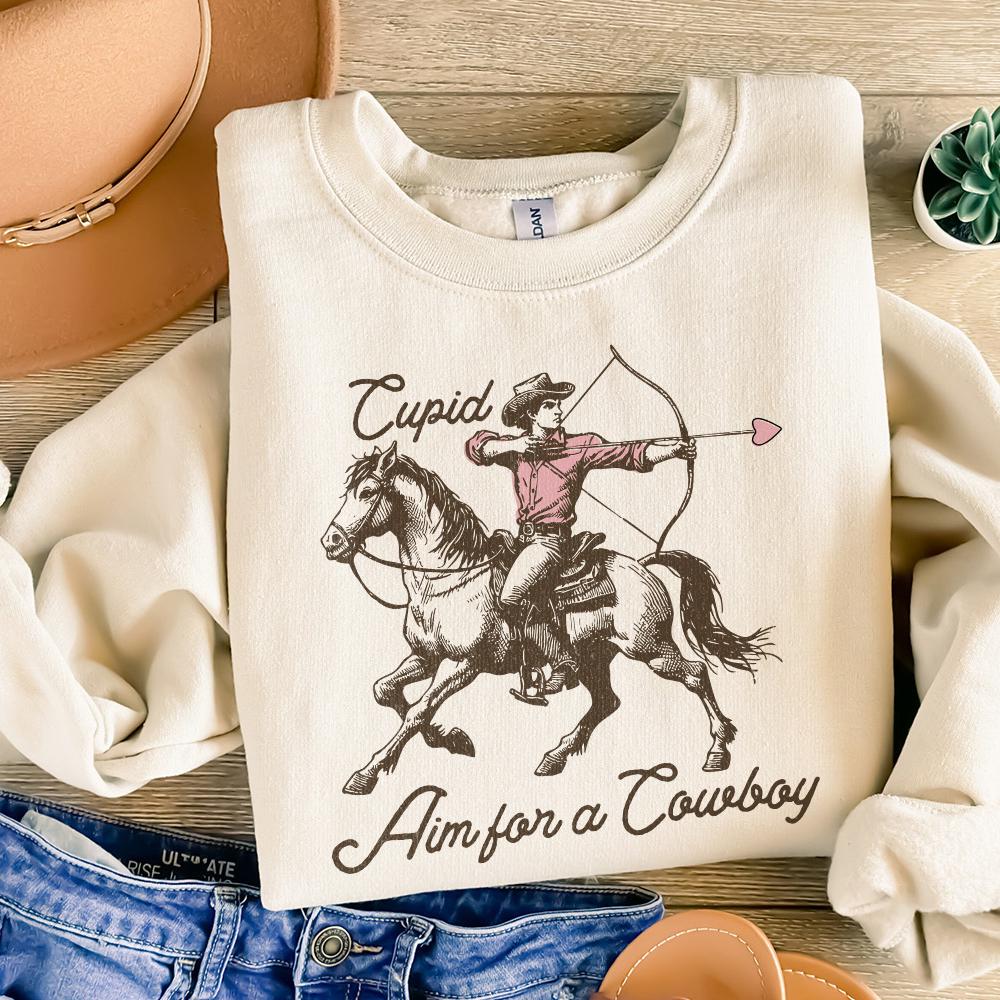 Cupid Aim for a Cowboy PNG Alt 2, Digital Download - 300 DPI Design for