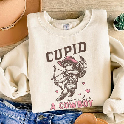Cupid Aim for a Cowboy PNG, Digital Download - 300 DPI Design for T-Shirt