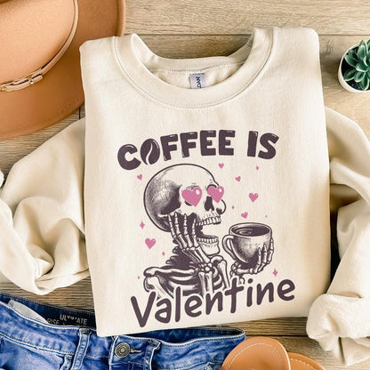Coffee is my Valentine PNG, Valentines Day Png - 300 DPI Design for T-Shirt