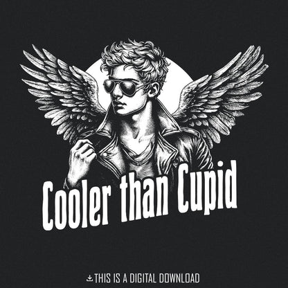 Cooler Than Cupid PNG, Valentines Day Digital File - 300 DPI Design for