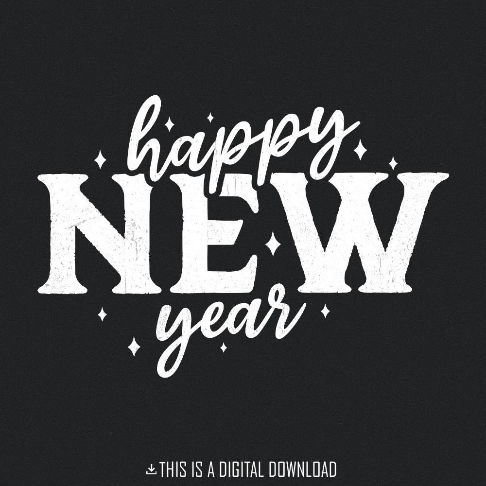 Happy New Year 2025 PNG, Digital Download - 300 DPI Design for T-Shirt