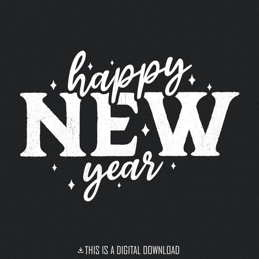 Happy New Year 2025 PNG, Digital Download - 300 DPI Design for T-Shirt