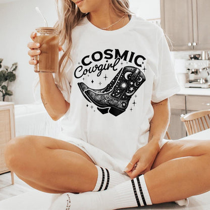 Retro Cosmic Cowgirl PNG, Western Starry Night png - 300 DPI Design for