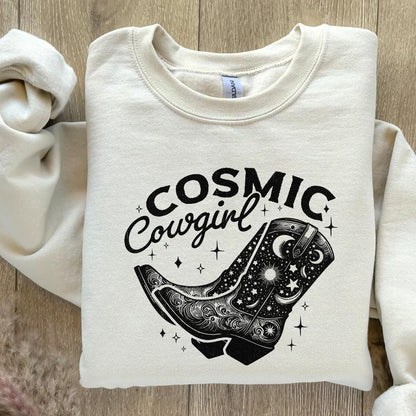 Retro Cosmic Cowgirl PNG, Western Starry Night png - 300 DPI Design for