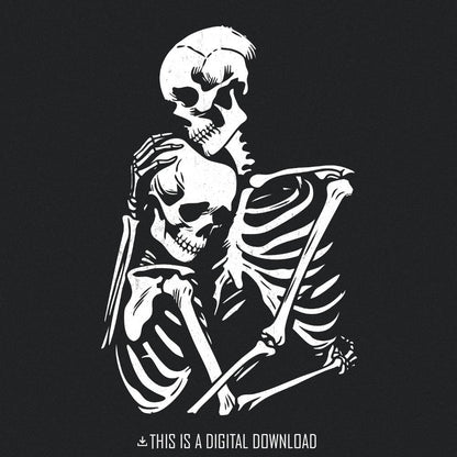Skeleton Lovers png Alt 2, Valentine Skeleton - 300 DPI Design for T-Shirt