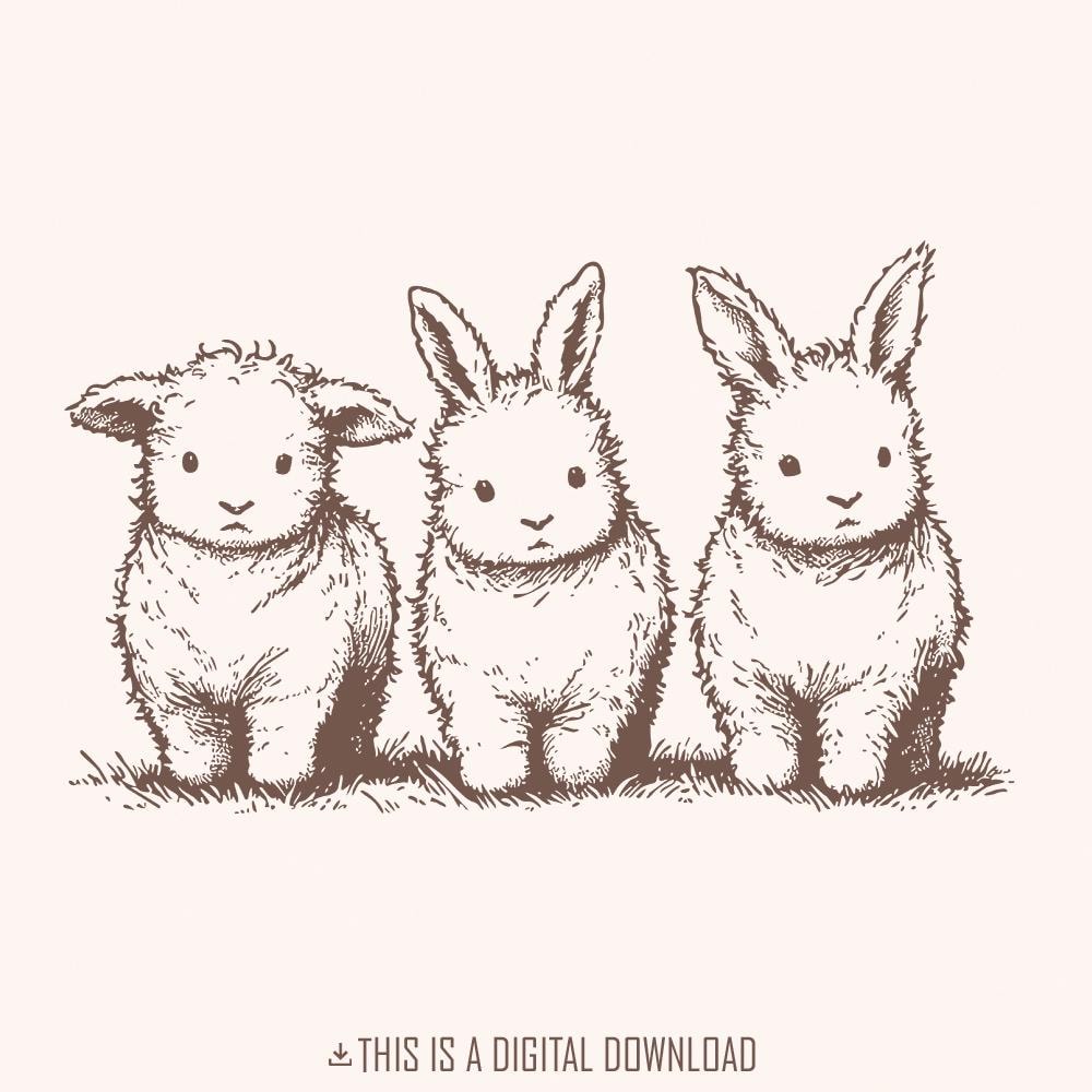 Easter Highland Cow Png, Easter Bunny Png - 300 DPI Design for T-Shirt