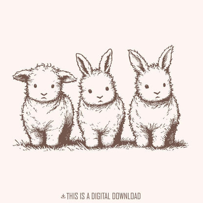 Easter Highland Cow Png, Easter Bunny Png - 300 DPI Design for T-Shirt