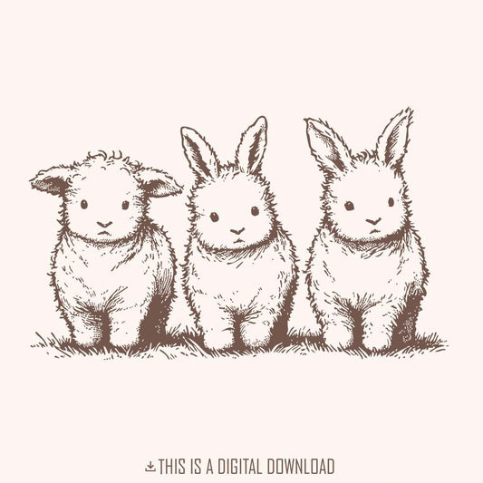 Easter Highland Cow Png, Easter Bunny Png - 300 DPI Design for T-Shirt