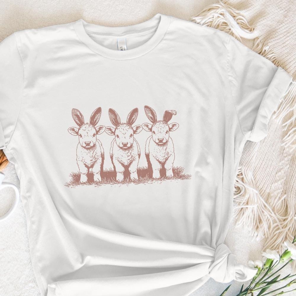 Easter Highland Cow Png Alt 2, Easter Bunny Png - 300 DPI Design for