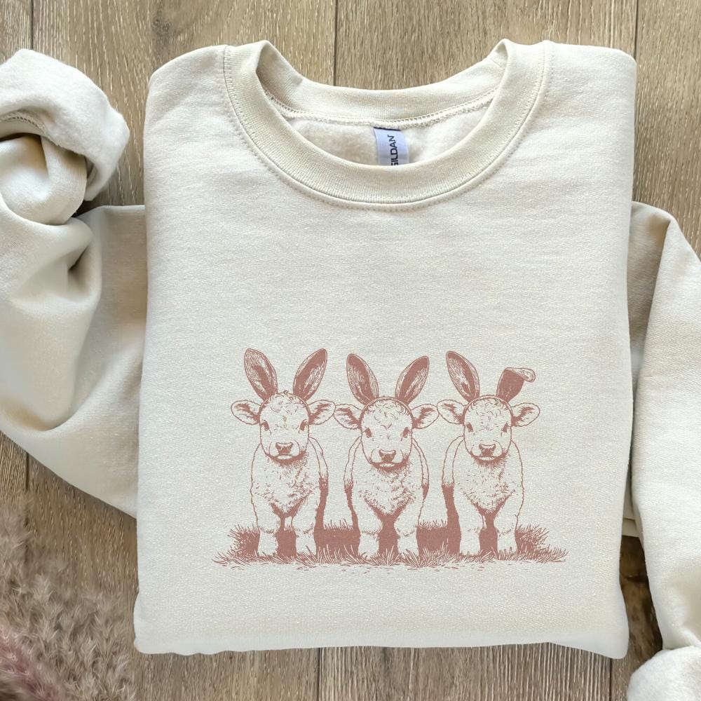 Easter Highland Cow Png Alt 2, Easter Bunny Png - 300 DPI Design for