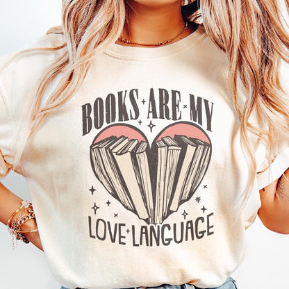Books Are My Love Language, Valentine Book Lover PNG - 300 DPI Design for