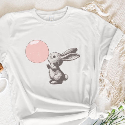 Retro Easter Bunny Blowing Bubble PNG, Funny Easter - 300 DPI Design for