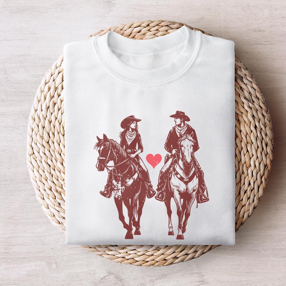 Retro Valentine Png, Vintage Cowboy Valentine Png - 300 DPI Design for