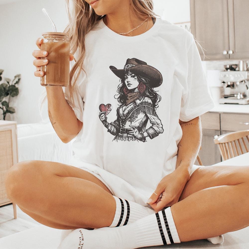 Cowgirl Hearts Queen Png, Poker Card Cowgirl Western Clipart - 300 DPI