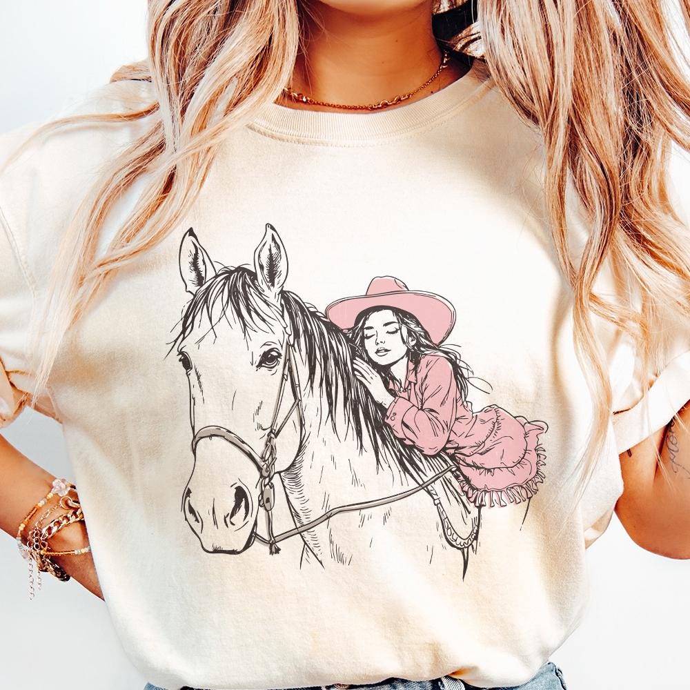 Cute Cowgirl PNG, Western Sublimation Design - 300 DPI Design for T-Shirt