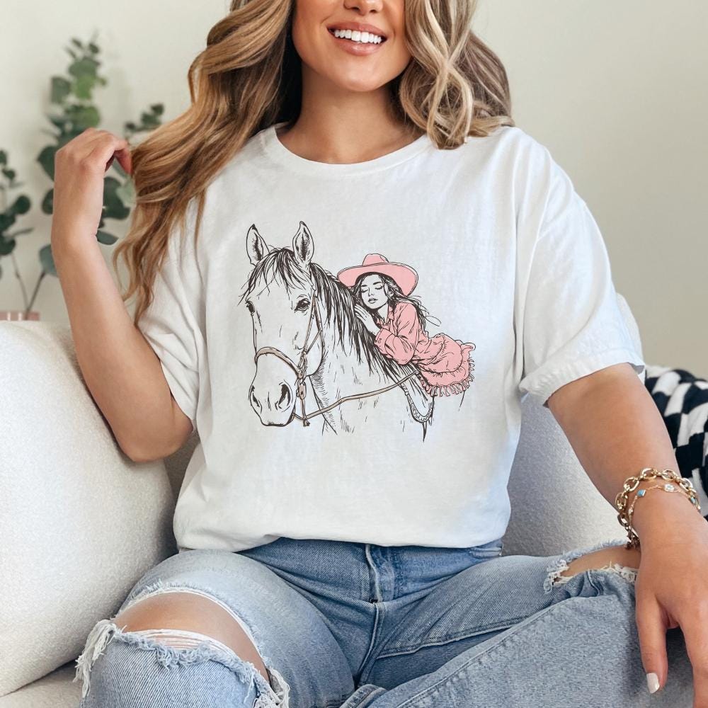 Cute Cowgirl PNG, Western Sublimation Design - 300 DPI Design for T-Shirt