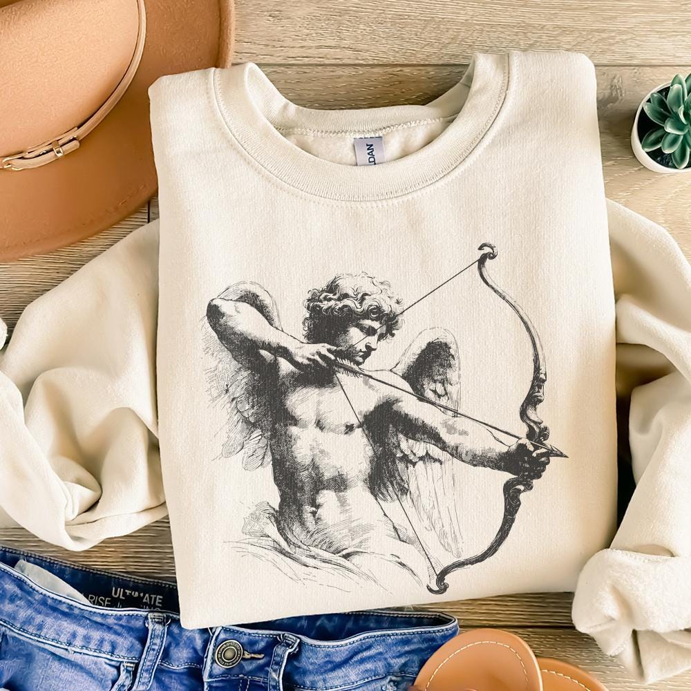 Classic Cupid Archer PNG, Timeless Angel Bow and Arrow - 300 DPI Design