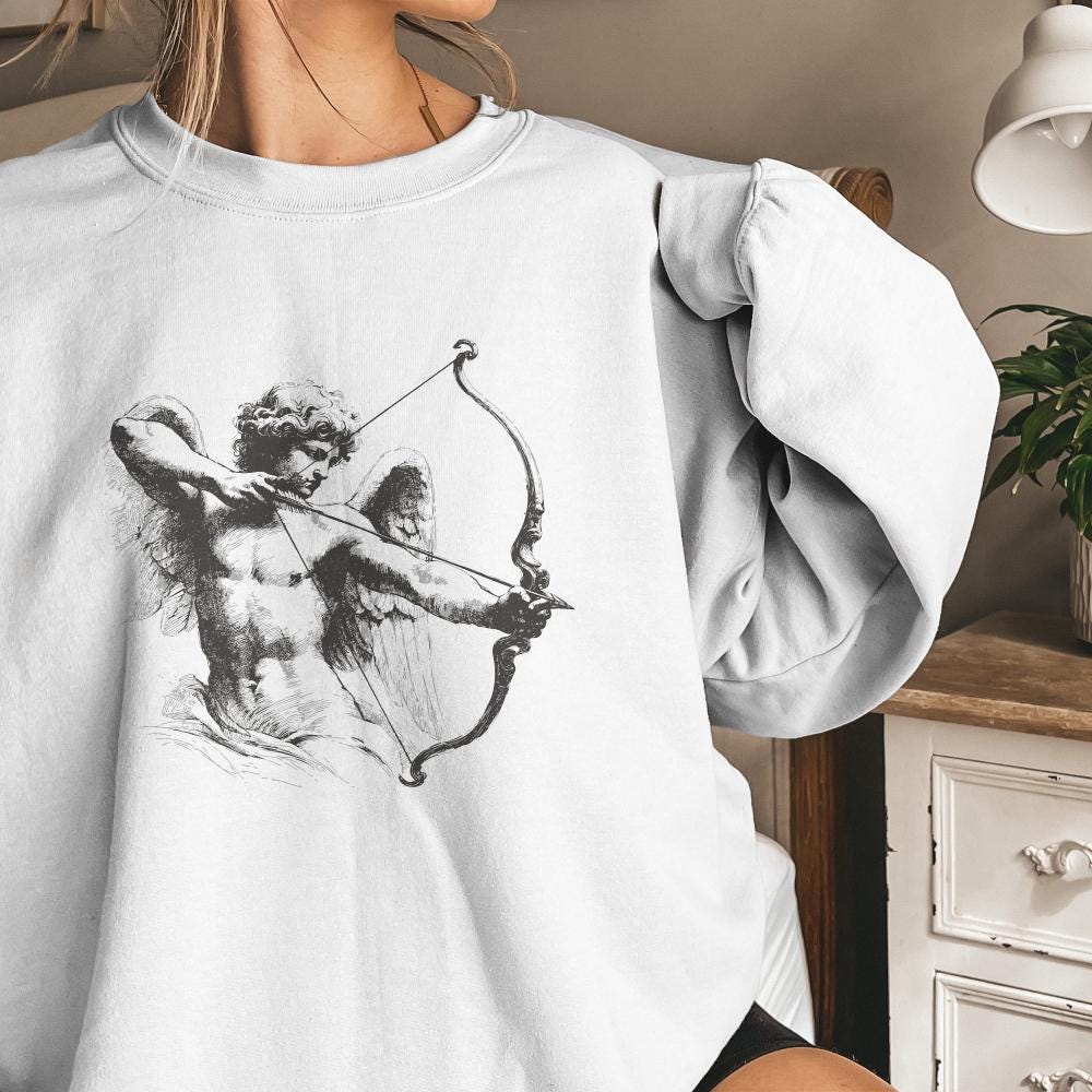 Classic Cupid Archer PNG, Timeless Angel Bow and Arrow - 300 DPI Design