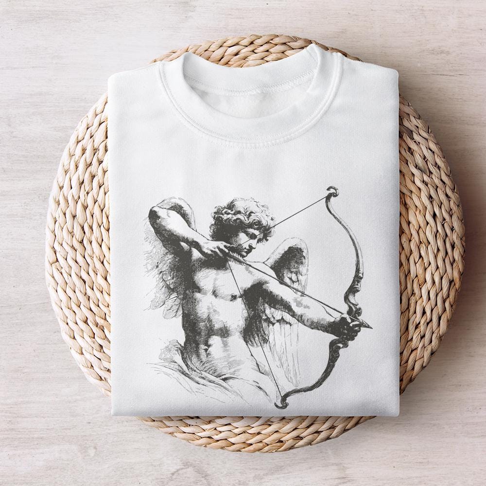 Classic Cupid Archer PNG, Timeless Angel Bow and Arrow - 300 DPI Design