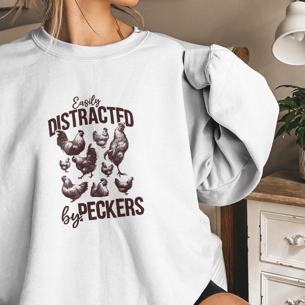 Easily Distracted By Peckers PNG, Chicken Humor Design - 300 DPI Design