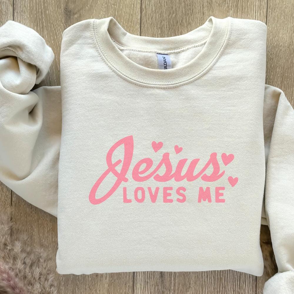 Jesus Loves Me Png, Retro Christian Valentine PNG - 300 DPI Design for