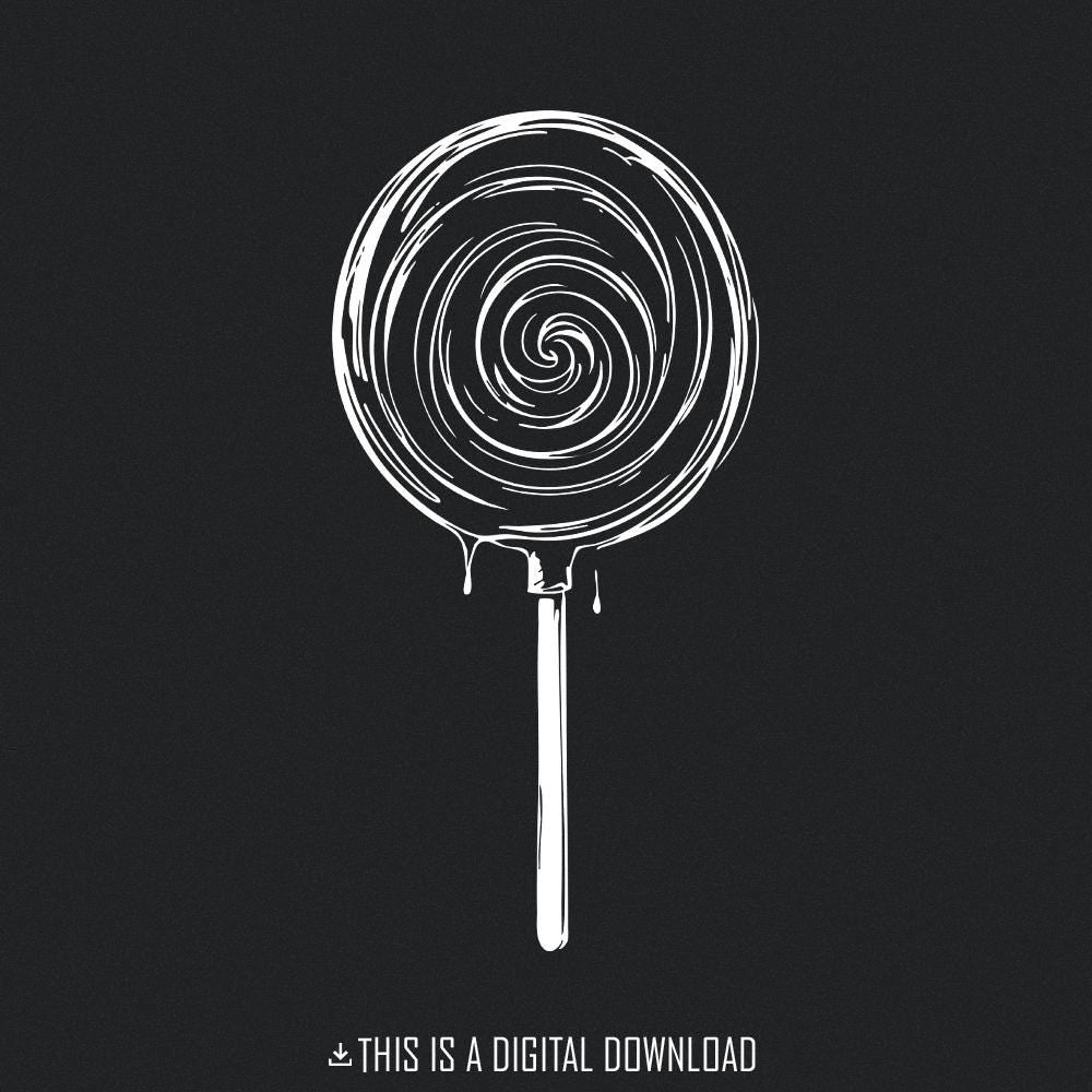 Swirling Lollipop PNG, Retro Candy Design - 300 DPI Design for T-Shirt