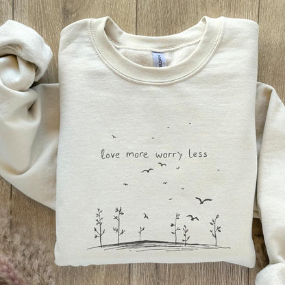 Love More Worry Less Png, Sublimation Design - 300 DPI Design for T-Shirt