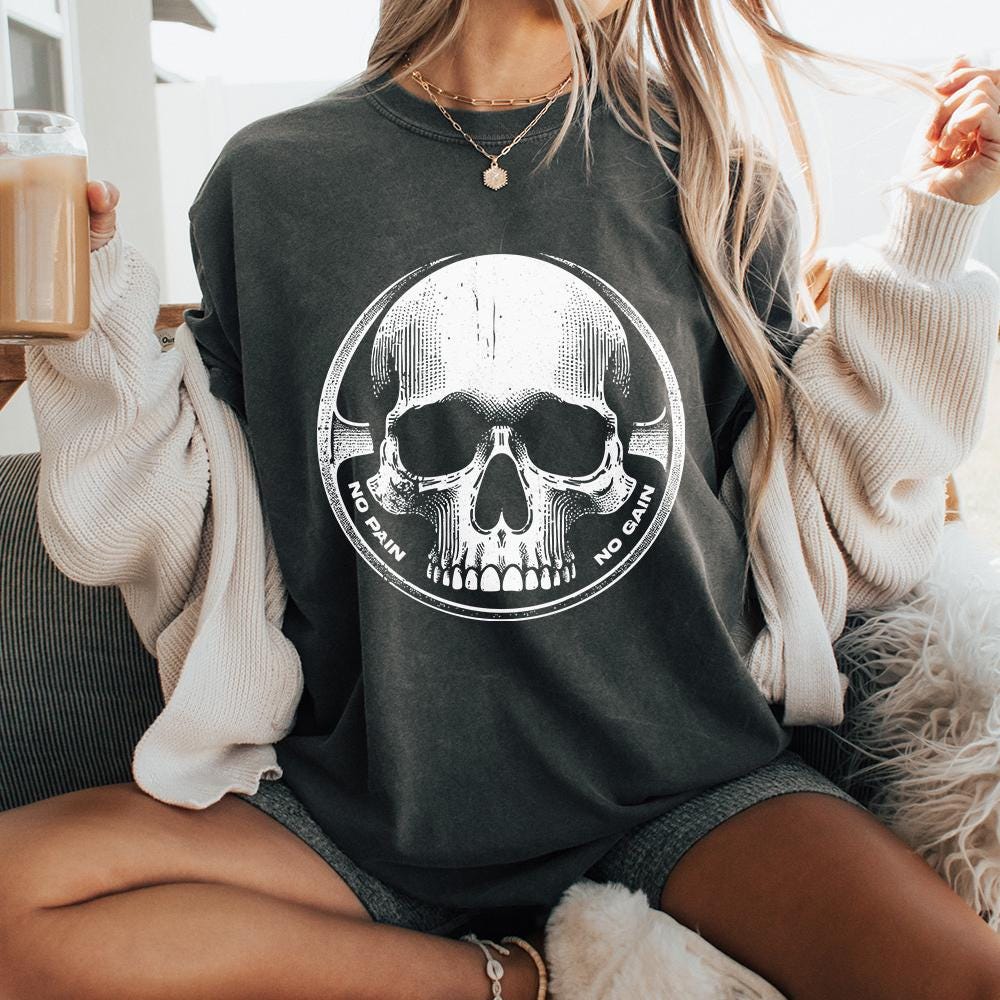 Skull Fitness png, Barbell png - 300 DPI Design for T-Shirt