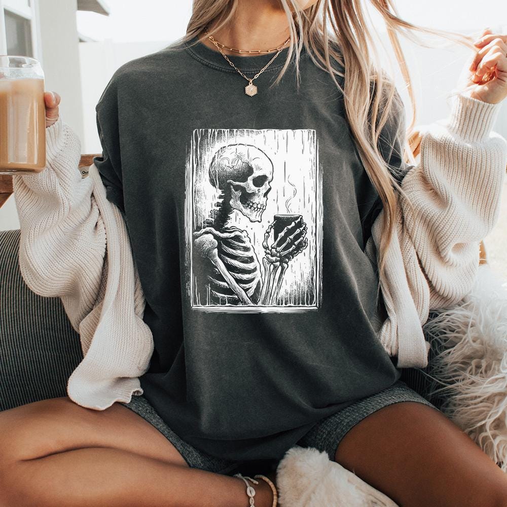 Skeleton Hot Drink PNG, Sublimation - 300 DPI Design for T-Shirt