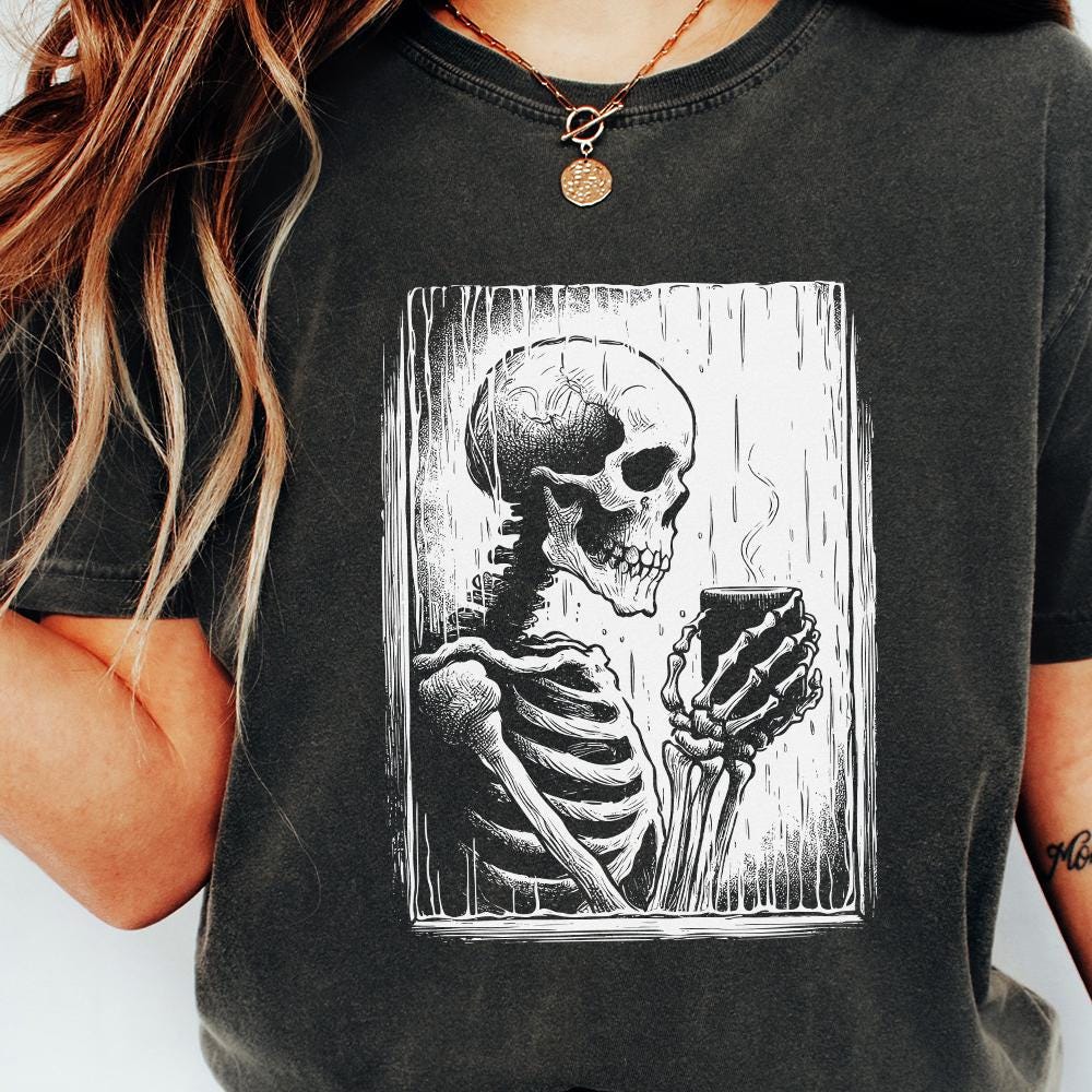 Skeleton Hot Drink PNG, Sublimation - 300 DPI Design for T-Shirt