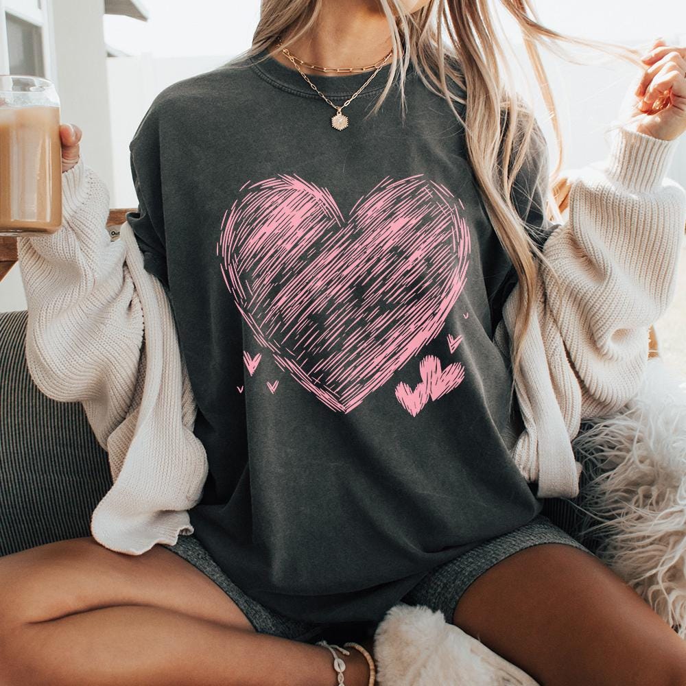 Pink Scribble Heart PNG, Hand-Drawn Heart Clipart - 300 DPI Design for