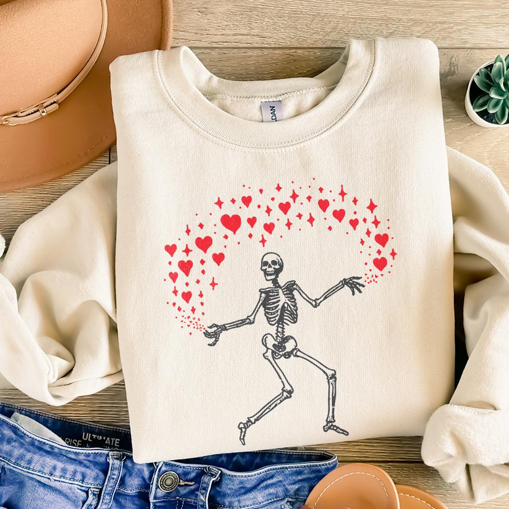 Funny Valentine PNG Alt 2, Skeleton Valentine - 300 DPI Design for T-Shirt