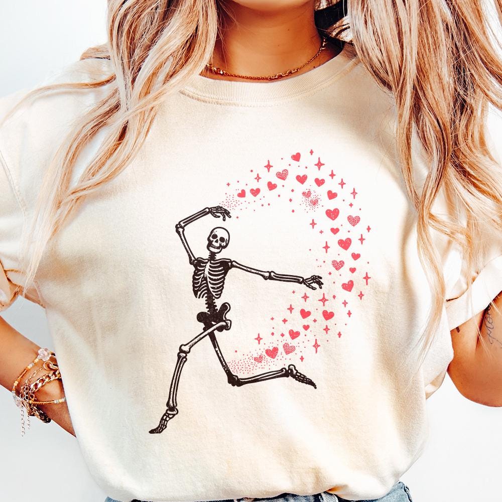 Funny Valentine PNG, Skeleton Valentine - 300 DPI Design for T-Shirt