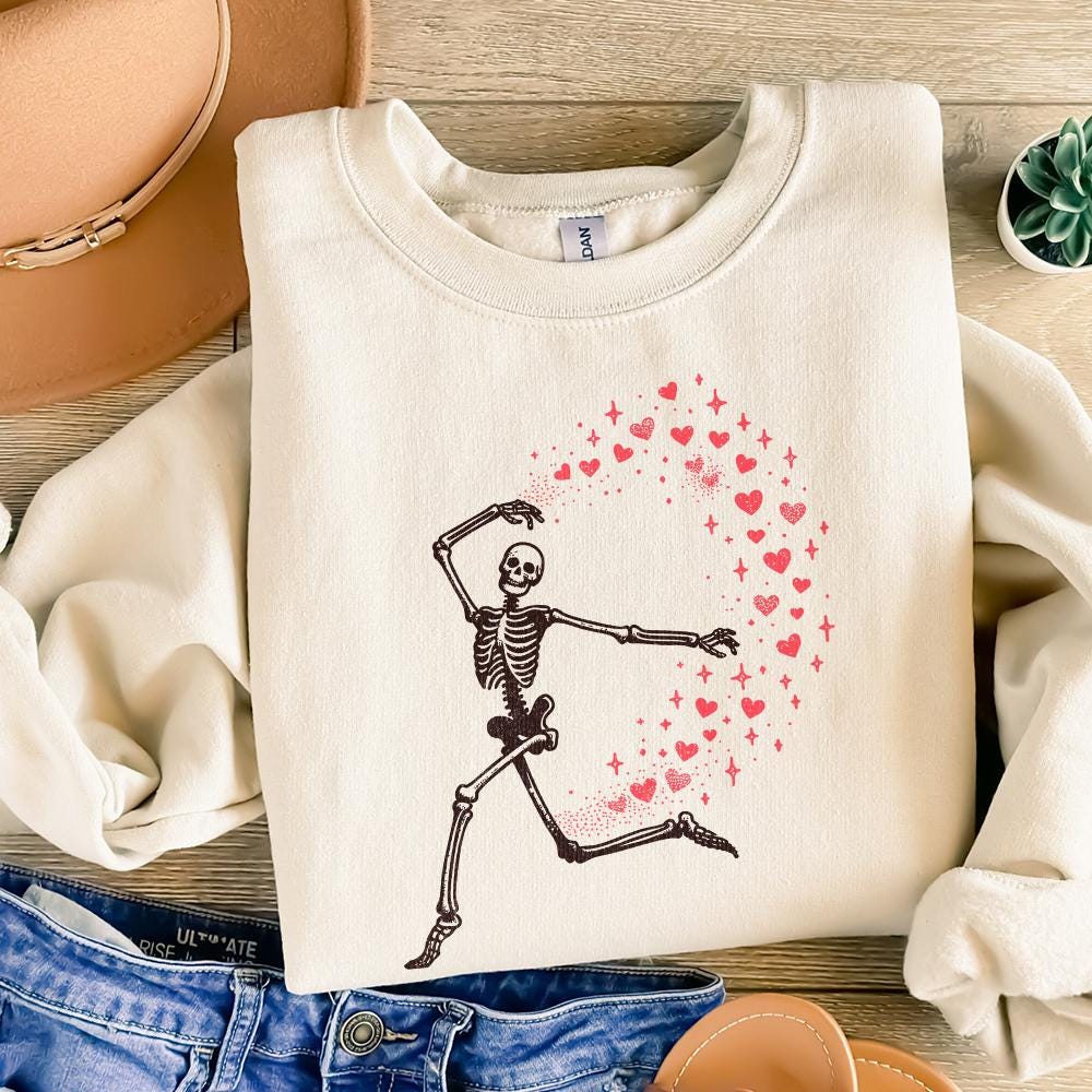 Funny Valentine PNG, Skeleton Valentine - 300 DPI Design for T-Shirt